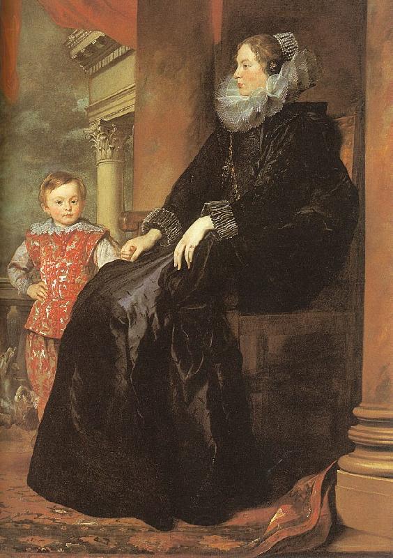 Dyck, Anthony van Genoese Noblewoman with her Son Spain oil painting art
